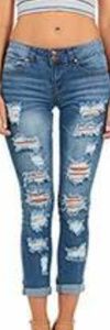 NWT Cover Girl Distressed Jeans Sz 15/16